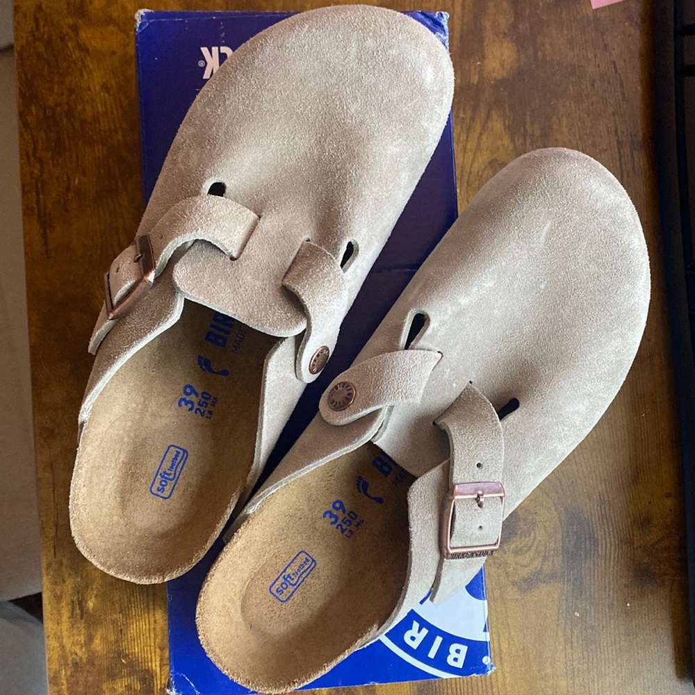 Birkenstock Boston Clog Soft Footbed - Taupe - size 39eu (8w)